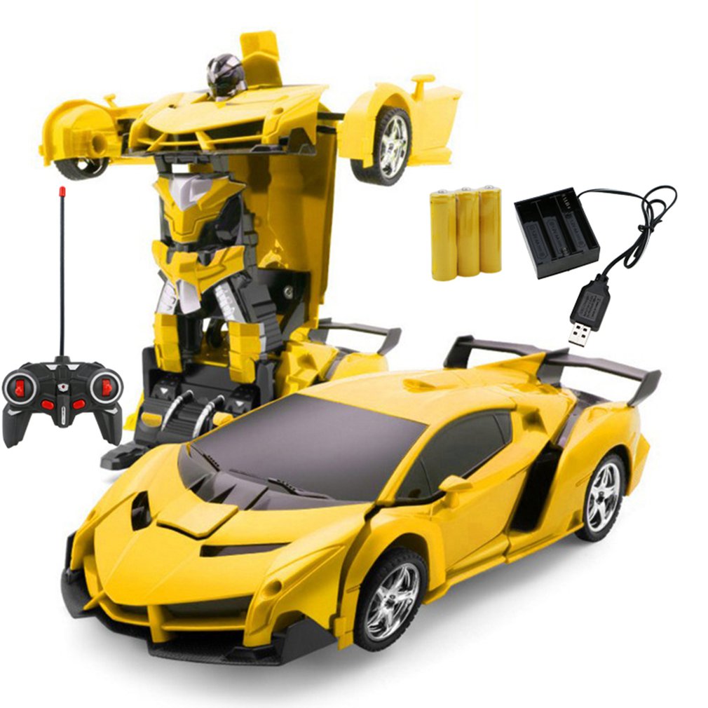 자동차 변환 스포츠 차량 모델 로봇, 무선 충전 멋진 변형 자동차 배터리 RC 모델 장난감